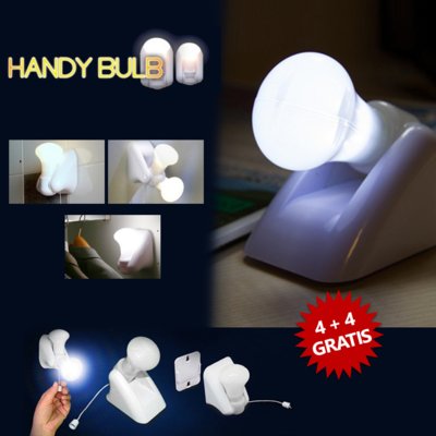  Handy Bulb® - 4+4 Lampadine Led Portatili Senza Fili Brillanti e Montabili a Parete
