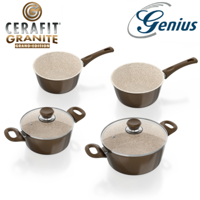  Genius Cerafit® Granite - Batteria di Pentole in Granito Antigraffio