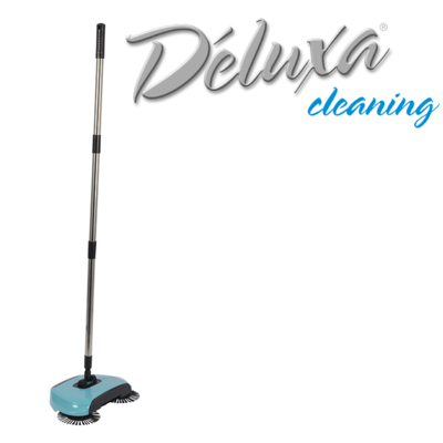 / Deluxa Cleaning - Scopa Rotante Senza Fili, Paletta e Pattumiera Tutto-in-1
