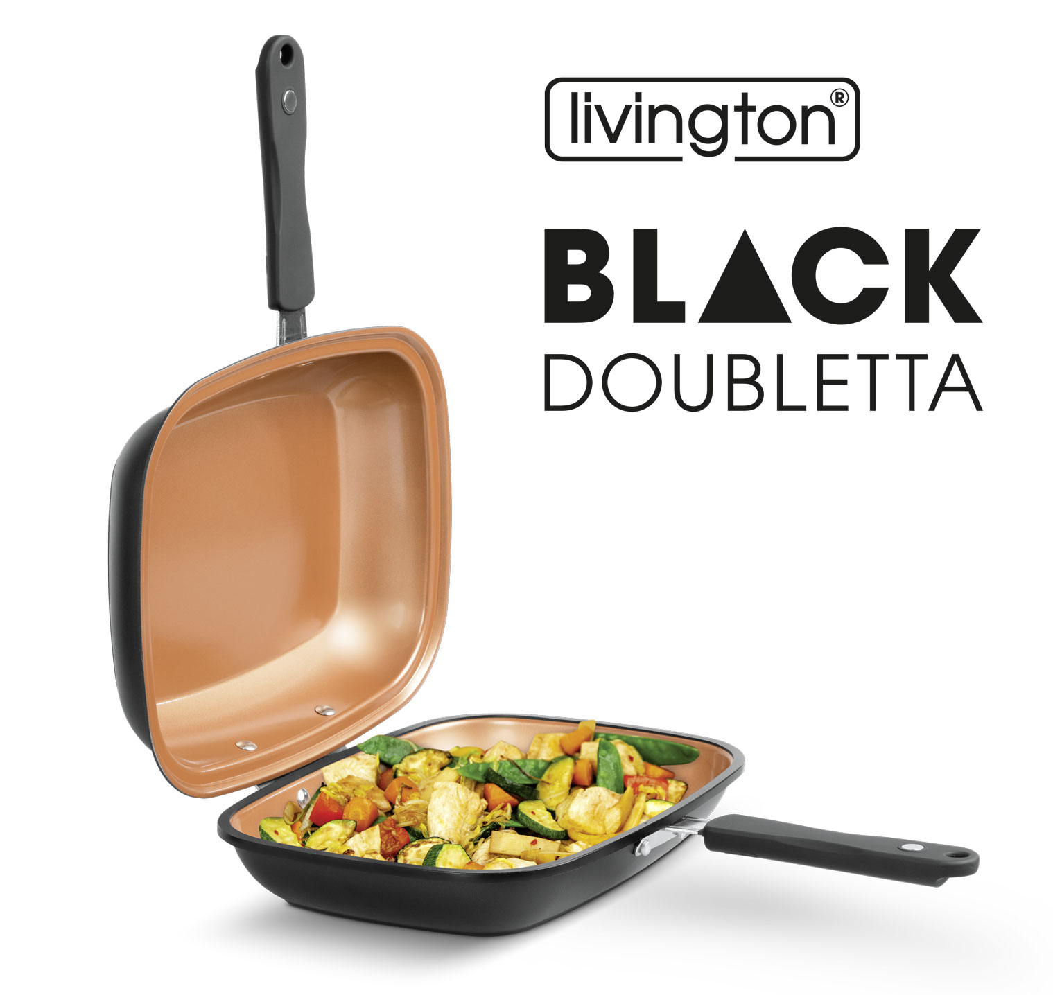 Black Doubletta™ - Il Nuovo Sistema di Cottura a Doppia Padella  Antiaderente, Cucina