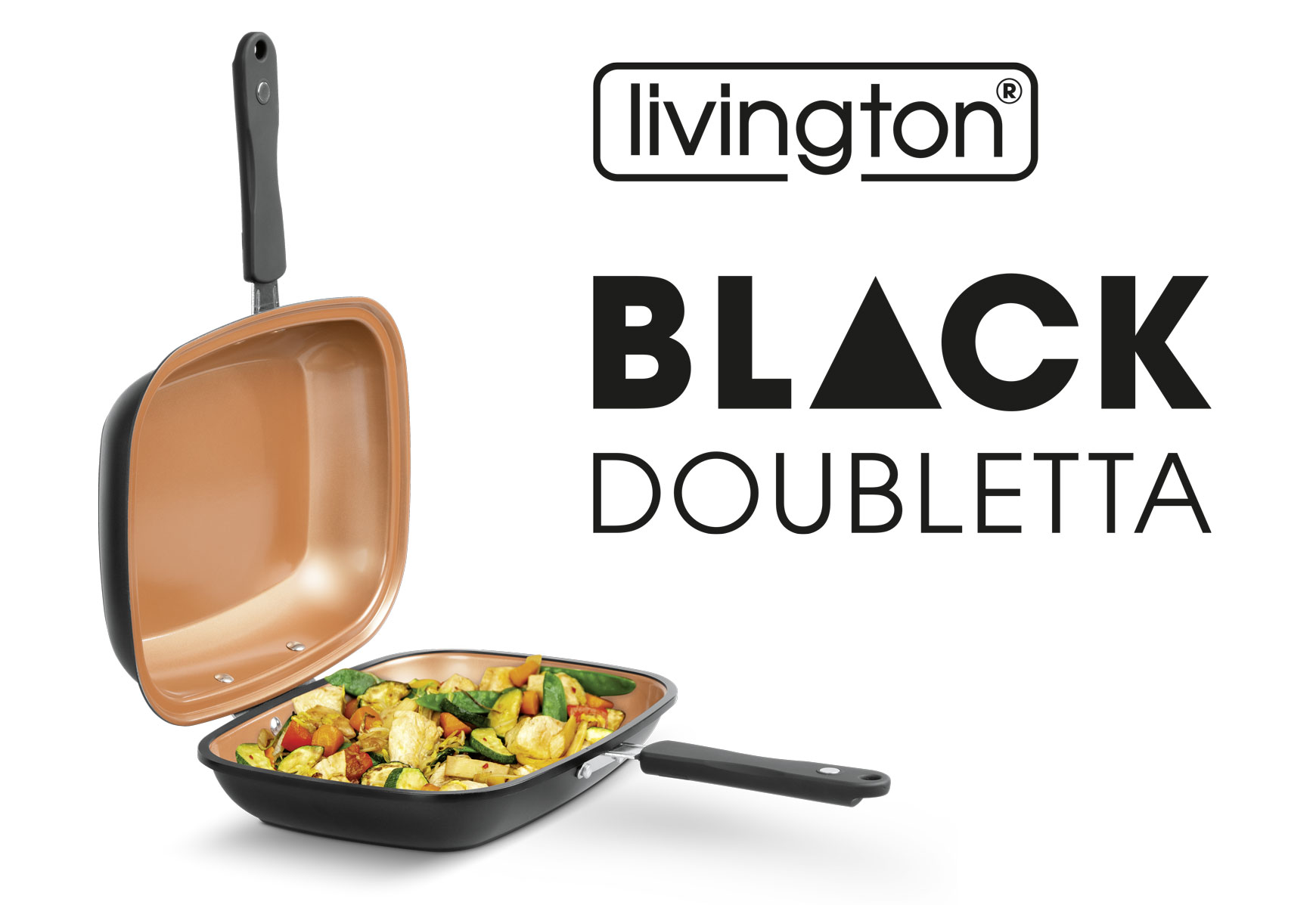 Black Doubletta™ - Il Nuovo Sistema di Cottura a Doppia Padella  Antiaderente, Cucina