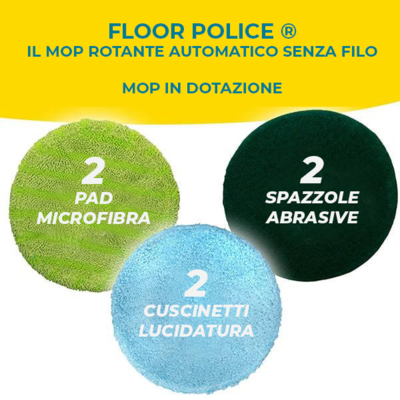 Floor Police ® - Spin Mop automatico ricaricabile senza fili 