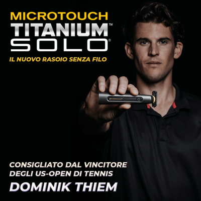  Microtouch Titanium Solo ® - L’ORIGINALE VISTO IN TV -  il rasoio regolabarba senza filo con tecnologia Ultra-flex