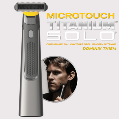 Microtouch Titanium Solo ® - L’ORIGINALE VISTO IN TV -  il rasoio regolabarba senza filo con tecnologia Ultra-flex 