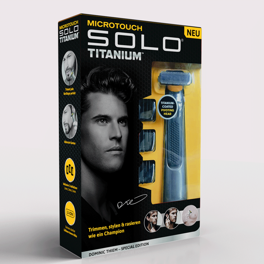 Microtouch Titanium Solo ® - L’ORIGINALE VISTO IN TV -  il rasoio regolabarba senza filo con tecnologia Ultra-flex  