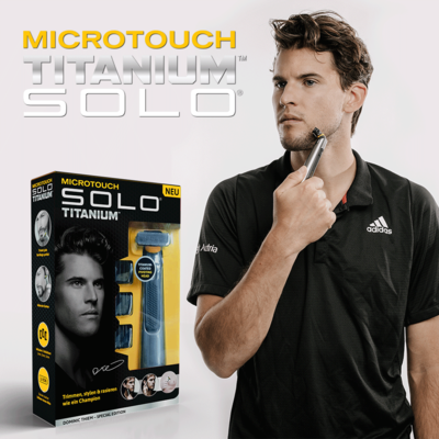 Microtouch Titanium Solo ® - L’ORIGINALE VISTO IN TV -  il rasoio regolabarba senza filo con tecnologia Ultra-flex 